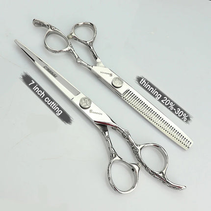 6/7 inch Japan440c Steel Professional Barber Scissors Hair Design Tool Barber Scissors Hairstylist Hairdressing Scissors Salon