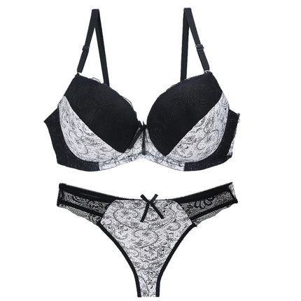 2022 New Sexy Bras Set 32/70 34/75 36/80 38/85 40/90 42/95 44/100 BCDE Cup Underwear Bralette Brassiere Plus Size Lingerie Thong