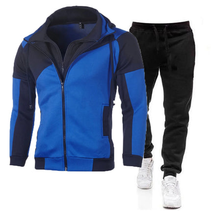 Men's Autumn Winter Tracksuit Zipper Hoodie and Pants 2 Piece Casual Sportswear Jogger Running Suit Fitness Sweatshirt Cardigian