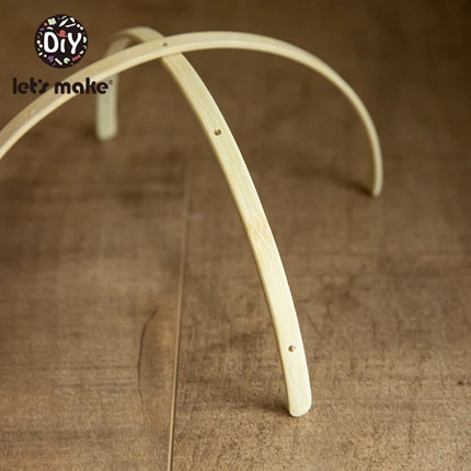Let's Make 1set Baby Bed Bell Toy Holder Wood Rattles Bracket Mobile Crib Newborn Bell Crib Toy For 0-12 Month Wooden DIY Crafts