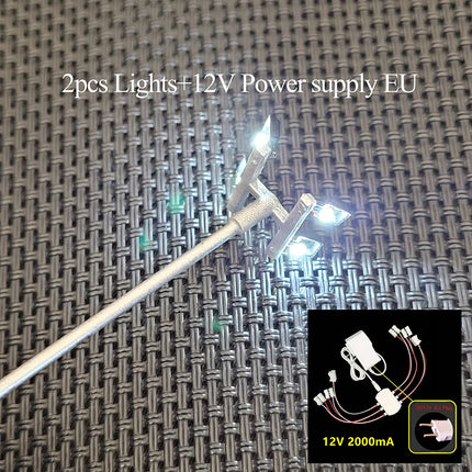 Ho Scale Model Lamp Tower Lighting 12v Model Lights Layout Lamppost Train Playground Stadium Overhead Light Warm/cold White