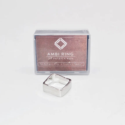 Ambi Ring  (Silver/Black) Magic Tricks Circle Square Magia Magician Accessories Close Up Street Optical Illusion Gimmick Props