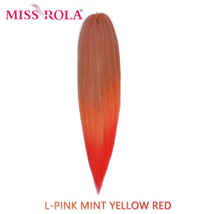 Miss Rola Synthetic 26 Inches 75g Kanekalon Hair Wholesale Bulk Braid Hair Extension Pre Stretched Pink Blonde Twist Jumbo Braid