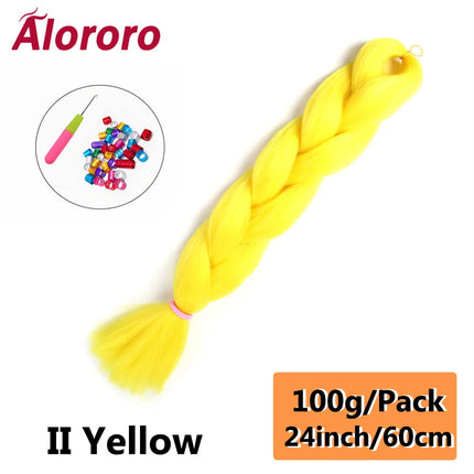 24 Inch Jumbo Braids for Hair Extensions Purple Synthetic Braiding Hair Accessories 100G/Pack Women DIY Hair for Crochet Braid