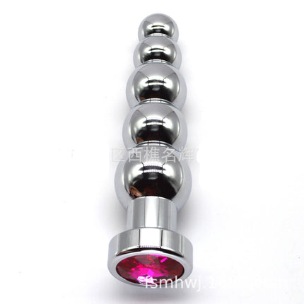 Stainless Steel Prostate Massage Butt Plug Heavy Anus Beads with 5 Balls Sex Toys for Men/ Women/Gay Metal Anal Plugs