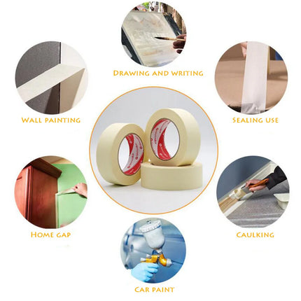1PC 20M Low Viscosity Masking Tape White 6mm-50mm Single Side Tape Adhesive Crepe Paper for Oil Painting Sketch Drawing Supplies
