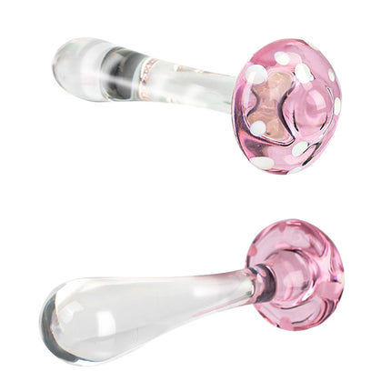 14cm Mushroom Glass Dildos For Anal Plug Women Men 18 Couples Tools Butt Plugs Dilator Sex Toys Adult Games Erotic Products Shop