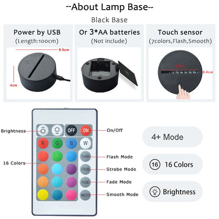 Cool 3D Illusion Lamp Perfect Live Streaming Room Decoration PC Desk Backlight Popular Youtubers Online Gamer Night Light Gift