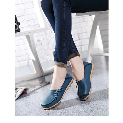 Women Flats Hot Sell Colourful Leather Women Loafers Ballet Pointed Toe Flats Ladies Shoes Loafers Plus Size 44 Zapatos De Mujer
