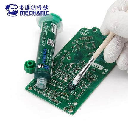 MECHANIC 10cc 6 Colors UV Curing Solder Mask Ink Welding Oil BGA PCB Paint Prevent Corrosive Arcing Soldering Paste Weld Flux