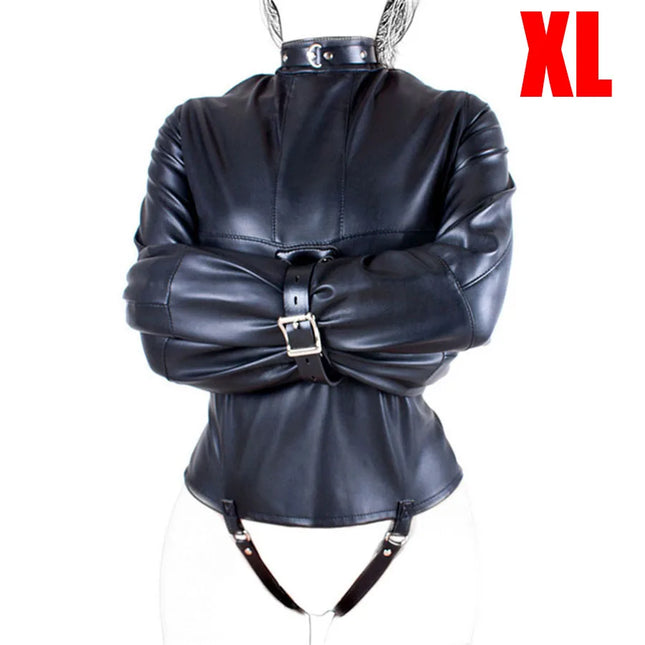 BDSM Leather Armbinder Restraint Straitjacket, Straight Jacket Bondage, Unisex Doctor Patient Cosplay, Women's Sexy Lingerie
