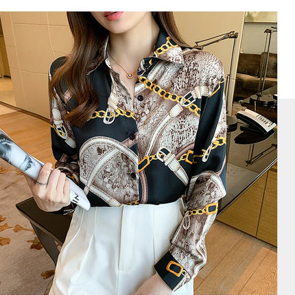 Fashion Printing Ladies Shirts Women's Blouses Spring Autumn Long Sleeve Shirts Tops Blusas Mujer