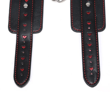 Hearts Handcuffs Ankle Restraints Cosplay Strict Bondage Play Punk BDSM Adult Games Sex Flirt Toys mid-night Lover Handcuff