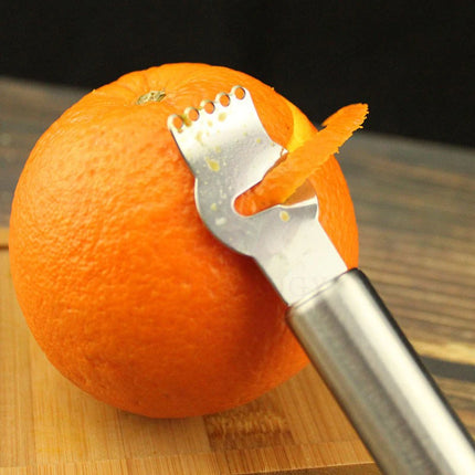 Stainless Steel Lemon Zester Grater With Channel Knife And Hanging Loop Kitchen Gadgets Orange Citrus Fruit Grater Peeling Knife