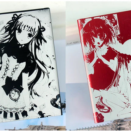 Animation Anime Derivatives Black Red Thin Slim Cigarette Case For Women Metal Aluminum Alloy Sliding Cigarette Box Man Custom