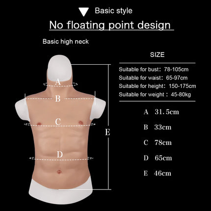 Dokier Silicone Realistic False Fake Muscle Belly Body for Cosplayers Artificial Simulation Muscle Chest Man Crossdressers - TOYS-SUCE