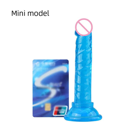 Realistic Dildo Anal Masturbator Sex Toy for Couples Crystal Jelly Dildo Suction Cup Penis Thrusting Dildo Phallus for Women Gay