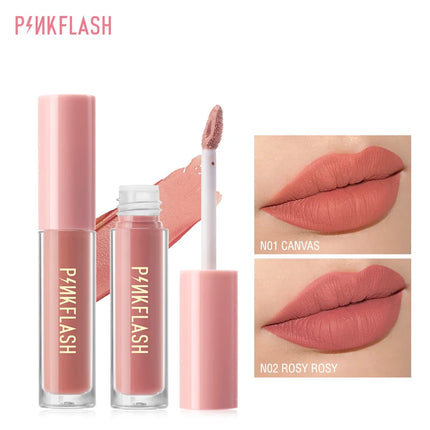 PINKFLASH Lipgloss Matte Lipstick Soft Moisturizing Red Nude Pink Melting Lip Cream Waterproof Makeup Not Fade Lip Gloss Liptint