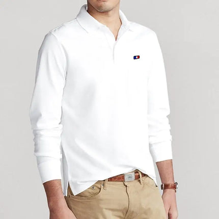 XS-5XL Fashion Sportswear High Quality New-Design Men's Polos Shirts Long Sleeve 100% Cotton Casual Polos Homme Lapel Male Tops