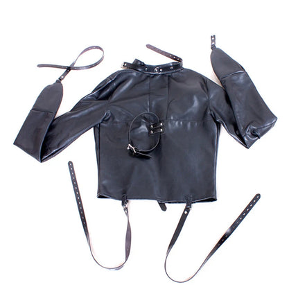 BDSM Sex Bondage Leather Arm Binder Restraint Straitjacket,Cosplay Sexy Costume Slave Binding Straight Jacket Sex Toys For Women