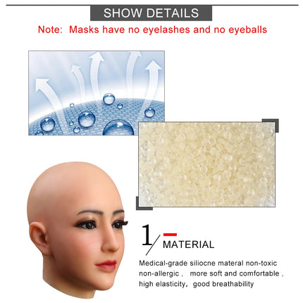 Dokier Crossdressing Soft Silicone Cosplay Costume Masks Props for Crossdresser Transvestite Halloween Cosplay Male to Female