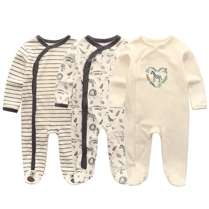 0-12Months Baby Rompers Newborn Girls&Boys 100%Cotton Clothes of Long Sheeve 1/2/3Piece Infant Clothing Pajamas Overalls Cheap