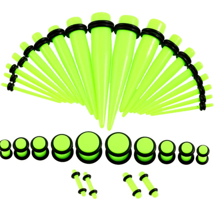 36pcs/lot Acrylic Ear Gauge Taper and Plug Stretching Kits Mixed Color Ear Flesh Tunnel Expansion Body Piercing Jewelry 14G-00G