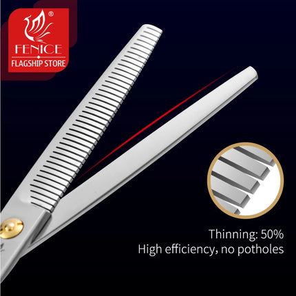 Fenice 7.0inch Professional Dog Grooming Thinning Scissors 50% Thinning rate JP440C Pets Shears for Animal Tools Beauticians