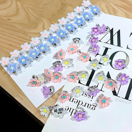 10Pcs/set Kid Small Flower Buckle Hair Clips Baby Hairpins for Women Girls Children Fashion DIY Hair Hair Pins Claws Accessories