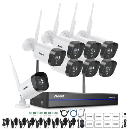 ANNKE WS300 WiFi Video Surveillance System 5MP NVR 3MP IP Cameras Audio Recording Security Cameras AI Detection CCTV Cameras Kit