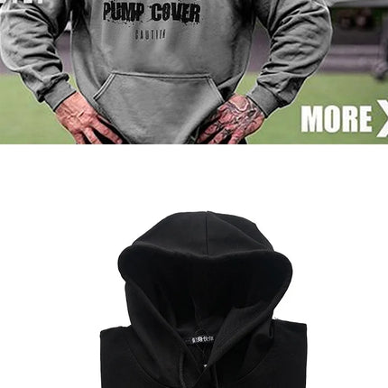 Men's Winter Wool Loose Coat Gym Singlets Sweatshirts Mens Fleece Hoodies Stringer Bodybuilding Fitness Casual Pullovers