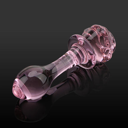 Sexy Rose Anal Beads Glass Butt Plug for Women Vaginal Dilator Dildos Female Masturbator Erotic Products Sex Toys Adults Men 18