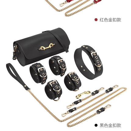 Thierry Sex Couple Bdsm Bondage Set Split Leather Restraints Collars Wrist Ankle Cuff Handcuffs Sex Toys For Women Adult Games