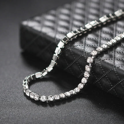 Iced Out 4MM Zircon Tennis Anklet Bracelet for Women Dazzling Bracelet on The Leg Chain Sexy Decoration on Foot Fashion Jewelry