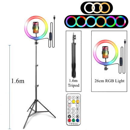 Led Lights Ring Lamp RGB With Tripod Round Ring Light Fancy Lighting Photography Photo Studio Selfie For Phone Video