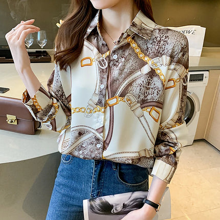 Fashion Printing Ladies Shirts Women's Blouses Spring Autumn Long Sleeve Shirts Tops Blusas Mujer