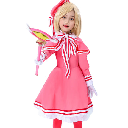 ELBCOS CARDCAPTOR Girls Kinomoto Sakura Shool Uniform Sailor Suit (Dress+Hat+Bowtie+Gloves)