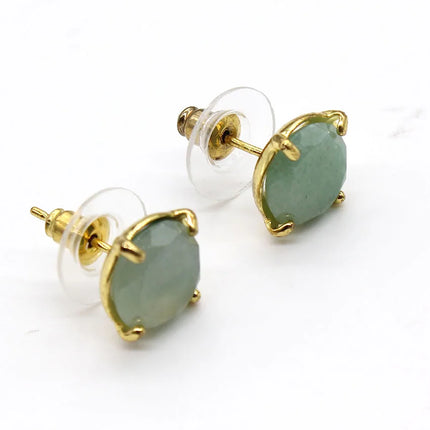Crystal Stud Earrings for Women Girls Waterdrop Round Oval Shape Natural Lapis Lazuli Amethyst Faceted Stone Earring Jewelry