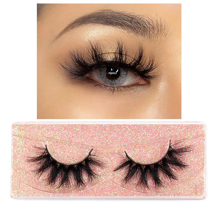 FOXESJI False Eyelashes 3D Mink Eye Lashes Strip Fluffy Dramatic Thick Cross Mink Eyelashes Soft Wispy Fake Eyelashes Extension