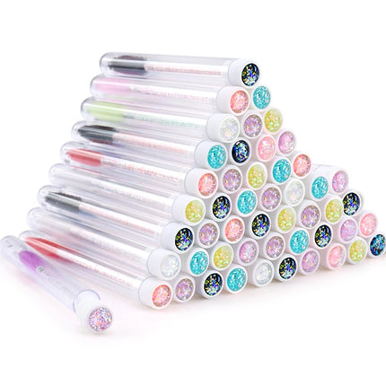 50/100pcs Diamond Eyebrow Brush Tube Disposable Eyelash Brush Reusable Crystal Eyelash Brush Replaceable Dust-proof Makeup Sets
