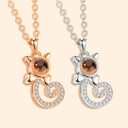 Letter Necklace 100 Languages I Love You Projection Pendant Necklace Women Jewelry Best Friends Collier Femme Bijoux Gifts