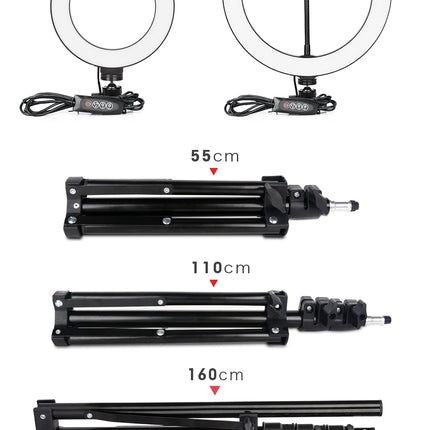 LED Photography Light Selfie Ring Light Lamp With Tripod For Phone Holder Stand Photo Lamp Ringlight For Live Video Streaming