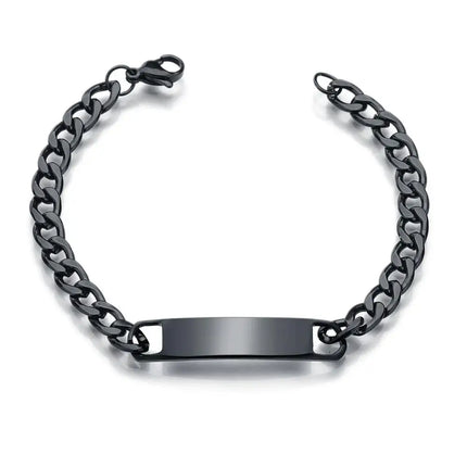 Stainless Steel Engrave Name Bracelet For Men Personalized  Nameplate Date DIY Bracelets For Male Boy Jewelry Birthday Gift