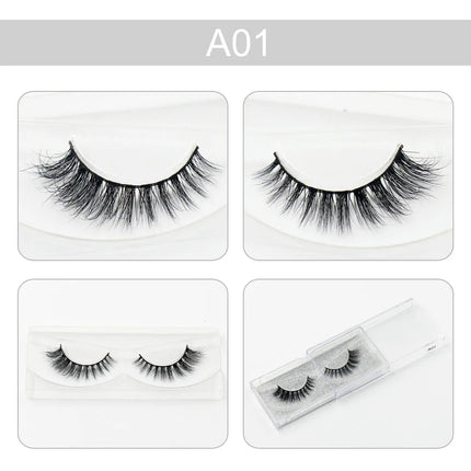 LEHUAMAO 3D Mink Eyelash Fluffy Cross Thick Natural Fake Eyelashes Lashes Dramatic Makeup Eye Lashes Handmade False Eyelash