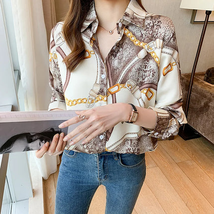 Fashion Printing Ladies Shirts Women's Blouses Spring Autumn Long Sleeve Shirts Tops Blusas Mujer