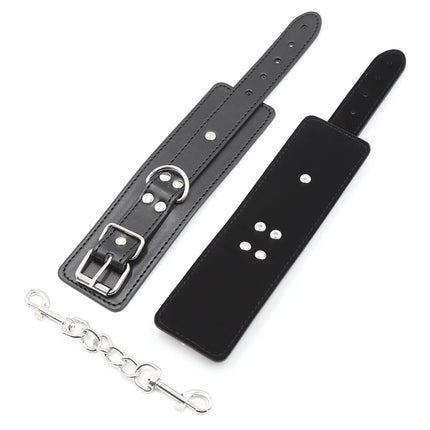 Bdsm Bondage Leather Strap Rope of Restraints Handcuffs with Cross Harness Lock for Fetish Adults Sex Games Erotic Accessories
