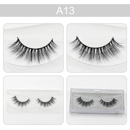 LEHUAMAO 3D Mink Eyelash Fluffy Cross Thick Natural Fake Eyelashes Lashes Dramatic Makeup Eye Lashes Handmade False Eyelash