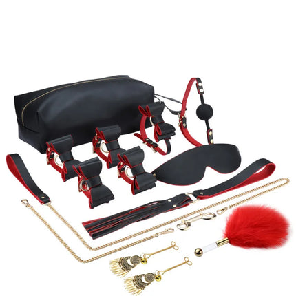 New High-ranking Player Sex Toys for Couples Exotic Accessories BDSM Sex Bondage Set Erotic Bowknot Handcuffs Whip Rope Game