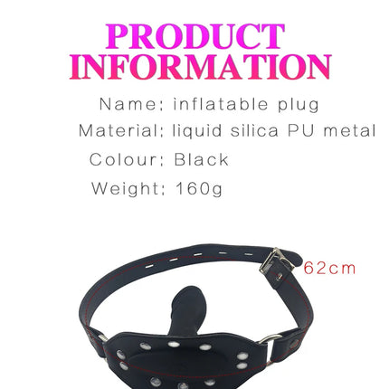 Flexible Size Silicone Mouth Gag BDSM Ball Accessory Plug Inflatable with Detachable Pump for Erotic Restraint Sex Game Play Toy