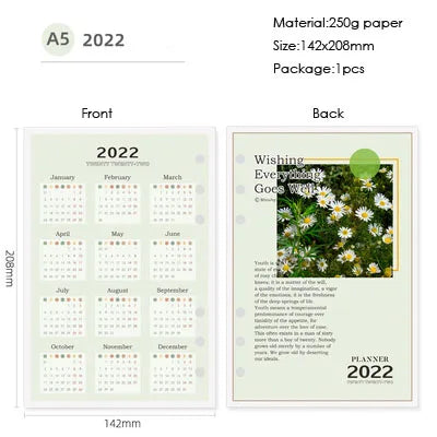 45 Sheets Business A5 A6 Loose Leaf Notebook Refill Spiral Binder Index Inside Page Monthly Weekly To Do List Paper Stationery